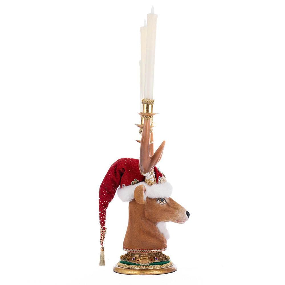 Christmas Ball Deer Head Candelabra by Katherine's Collection