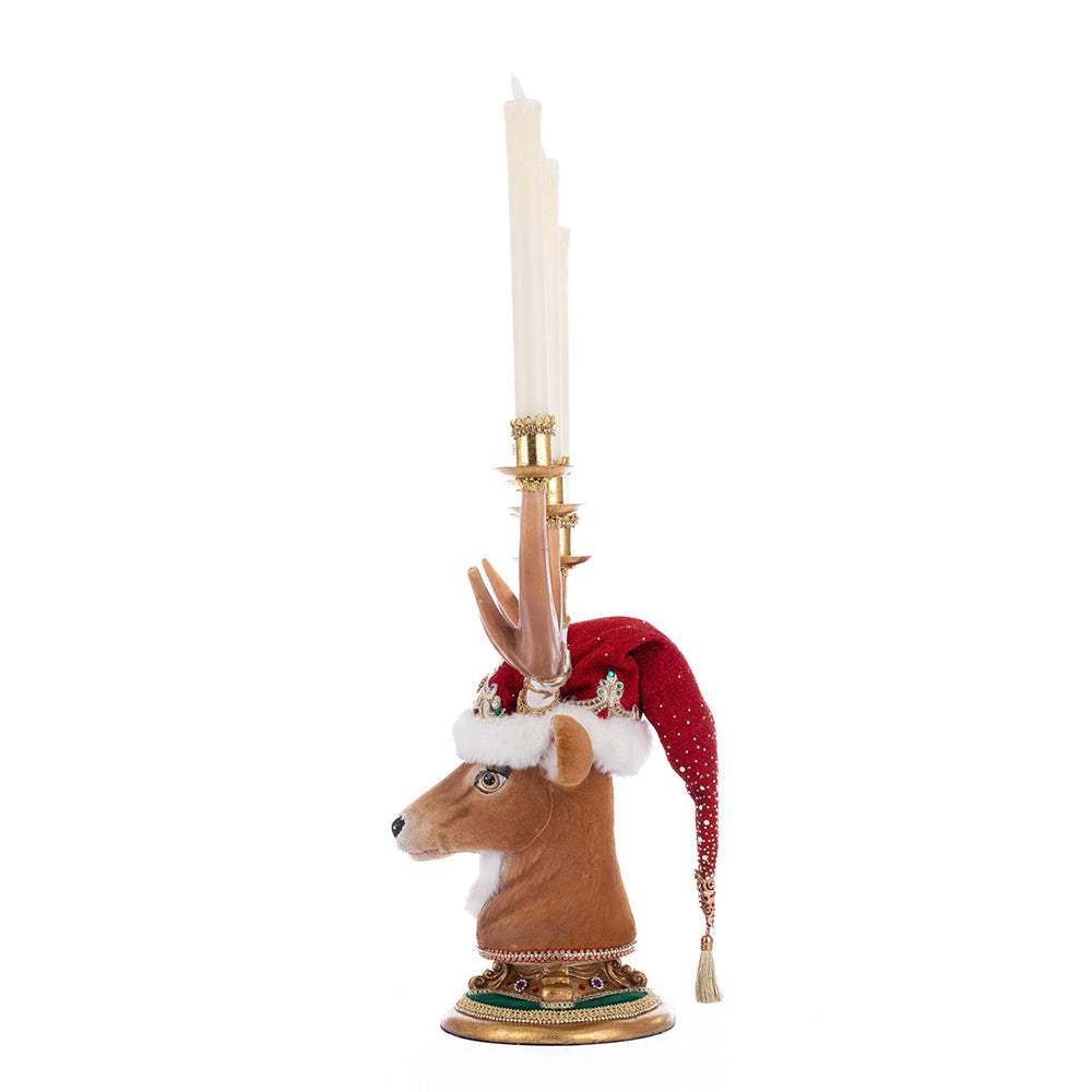 Christmas Ball Deer Head Candelabra by Katherine's Collection