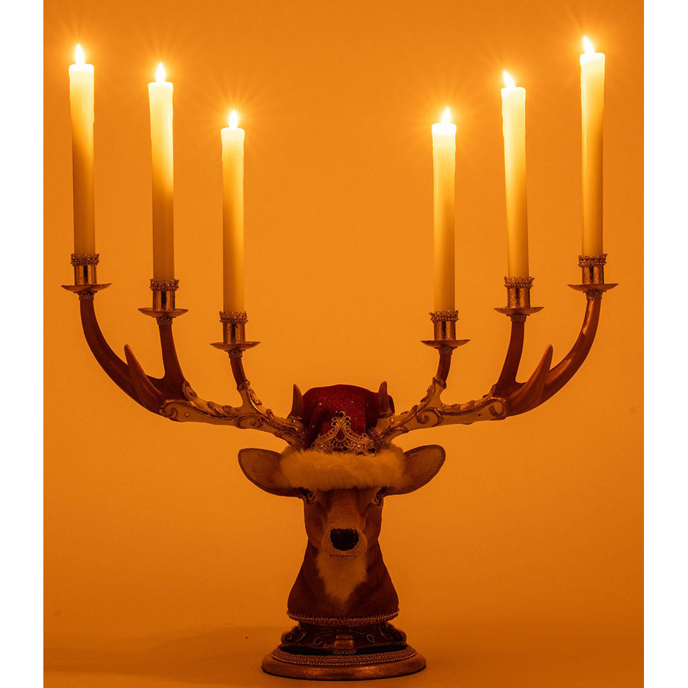 Christmas Ball Deer Head Candelabra by Katherine's Collection