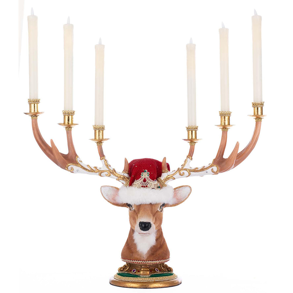 Christmas Ball Deer Head Candelabra by Katherine's Collection